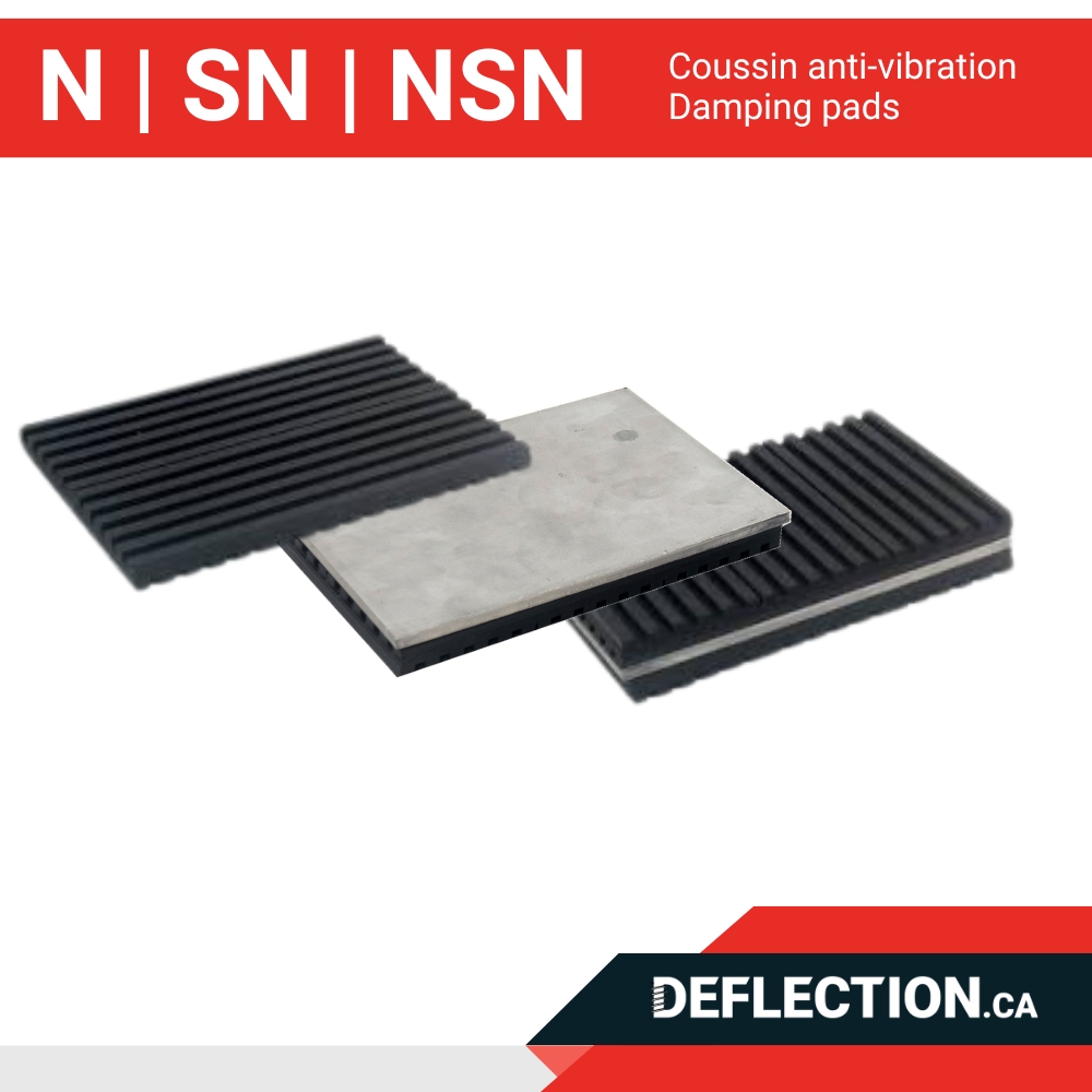 Coussins anti-vibration - N | SN | NSN - Damping pads Deflection.ca