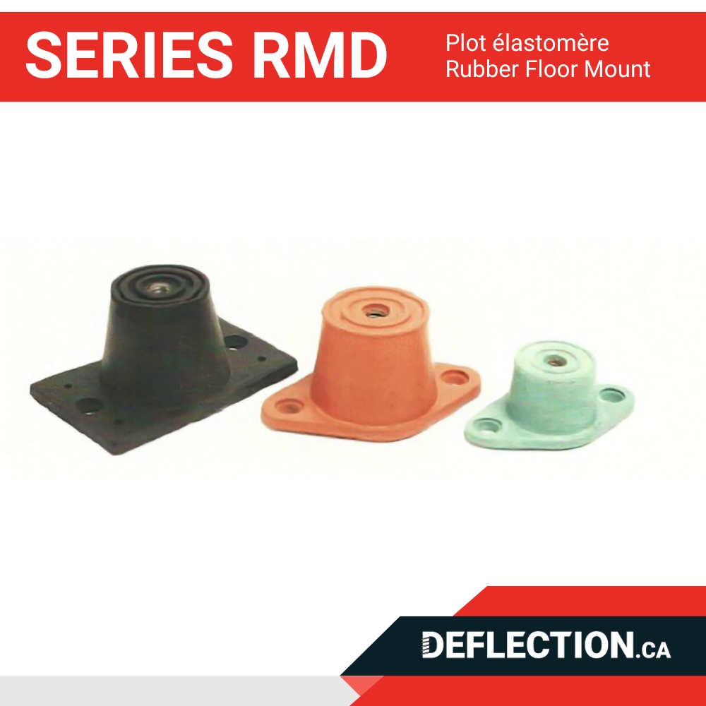 Plot en élastomère - Series RMD - Rubber Floor Mount Deflection.ca